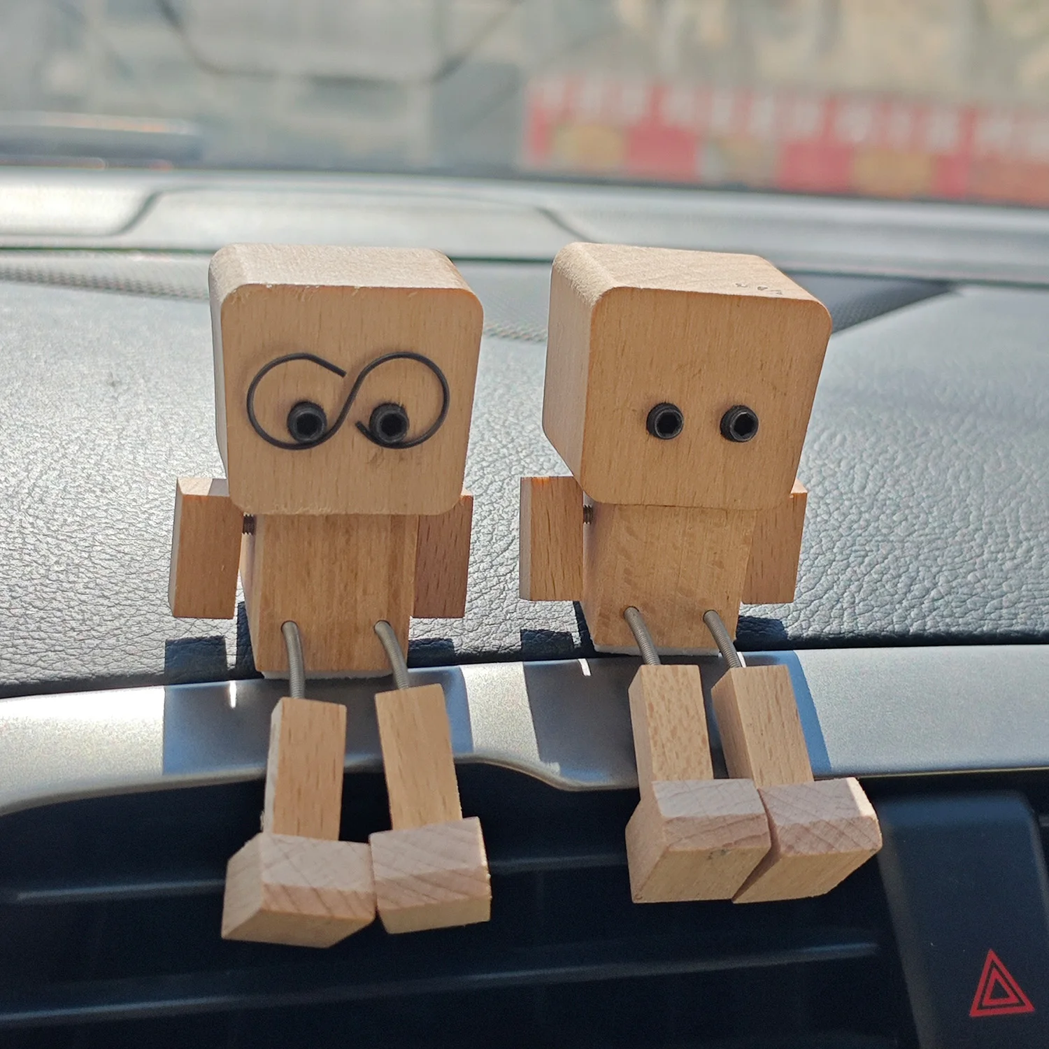 Mini Rocking Shaky Legs Wooden Doll Car Interior Ornament Funny Dashboard Decorations for Car Interior Decorations Ornaments