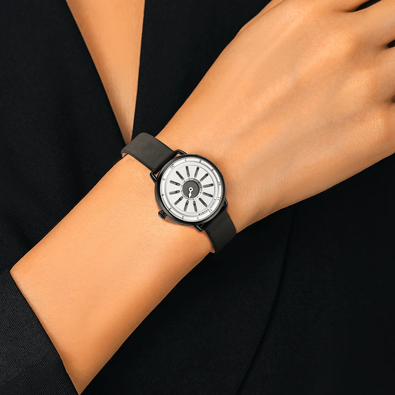 Magnetic 38mm Quartz Watch Silver Dial Japanese Movement Leather Strap Artisanal Gunmetal Grey 2026 New Watch Magnet Watch