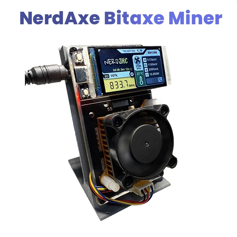 Nerdaxe Nerdminer Vertical Miner 500Gh/S BM1366 ASIC Chip Solo Lottery BTC Miner Bitaxe Lottery Mining Miner