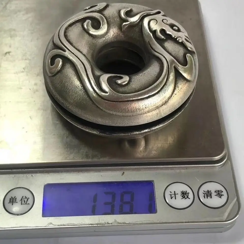 Copper tiger support hand rattle, tiger support bell string bell, folk local doctor Langzhong gossip brass medicine bell copper