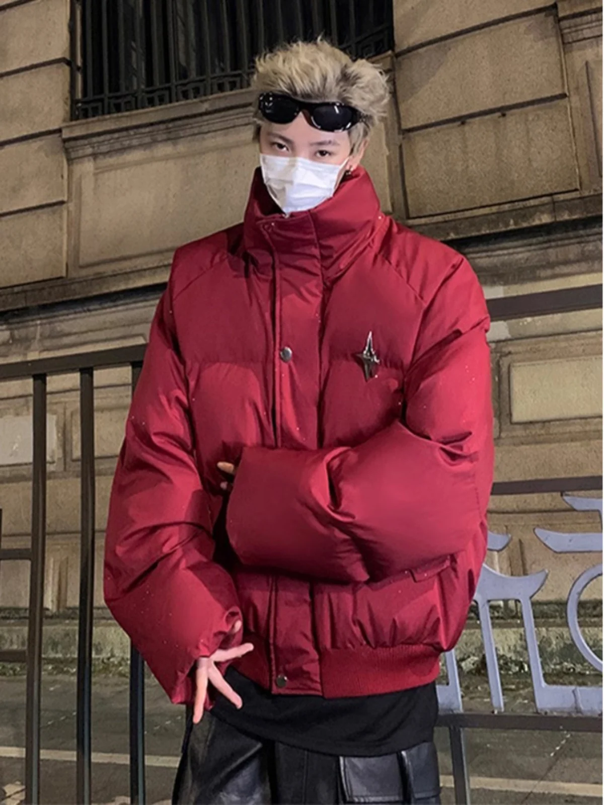 

Мужская зимняя утепленная куртка из хлопка в красную клетку в американском стиле, модная теплая верхняя одежда, парная куртка-пуховик.