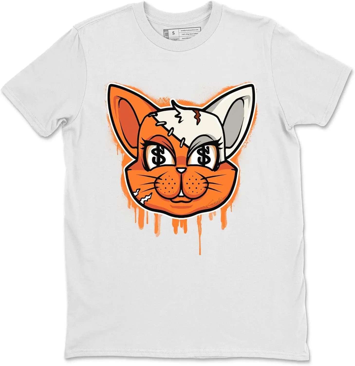 Graphic Tees Cat Face Design Printed 1 Starfish Sneaker Matching T-Shirt