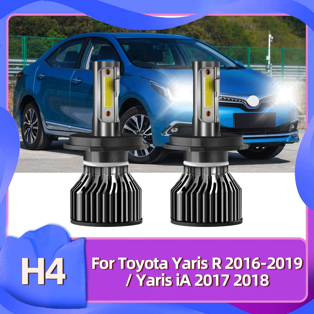 

LSlight Car Headlights H4 Headlamp 6000K 12V Bulbs Turbo Fan Luces Fit For Toyota Yaris R 2016 to 2019 & For Yaris iA 2017 2018