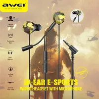 Awei L6 3.5mm Wired Earphones In-Ear Gaming Headset Wired Headphones with Mic Bass Stereo Earbuds In-line Control For Phones