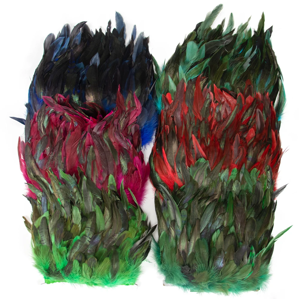 5M 10Meters Natural Rooster Feather Trim Fringe 15-20cm Pheasant Feathers Ribbon For DIY Craft Sewing Clothing Party Decoration