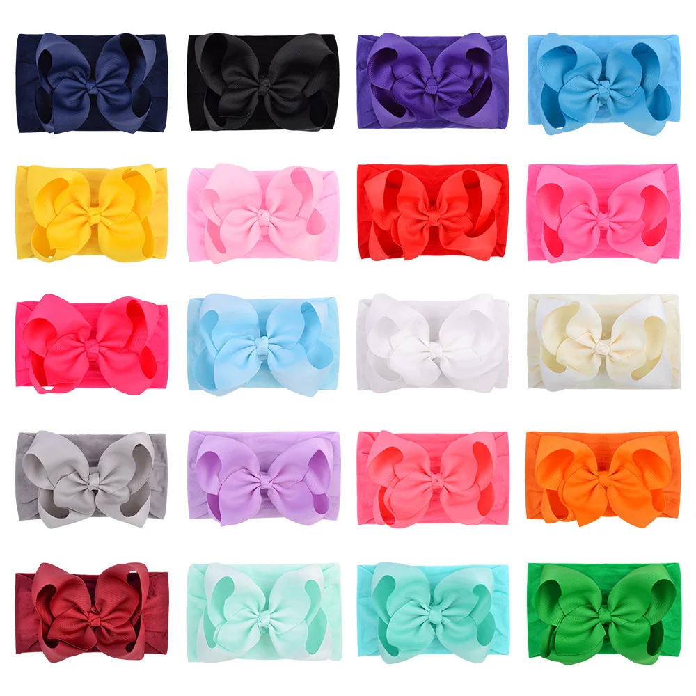 6/20PCS Soft Baby Headbands with 4.5 Inches Hair Bows Headwraps for Baby Girl Head Band Newborns Hair Accessories Hair Band