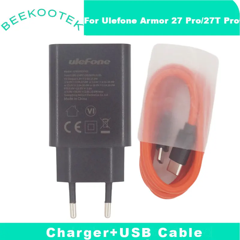 New Ulefone Armor 27 Pro Armor 27T Pro Power Adapter Charger Type-C Cable Data Line Charging Cable For Ulefone Armor 27T Pro