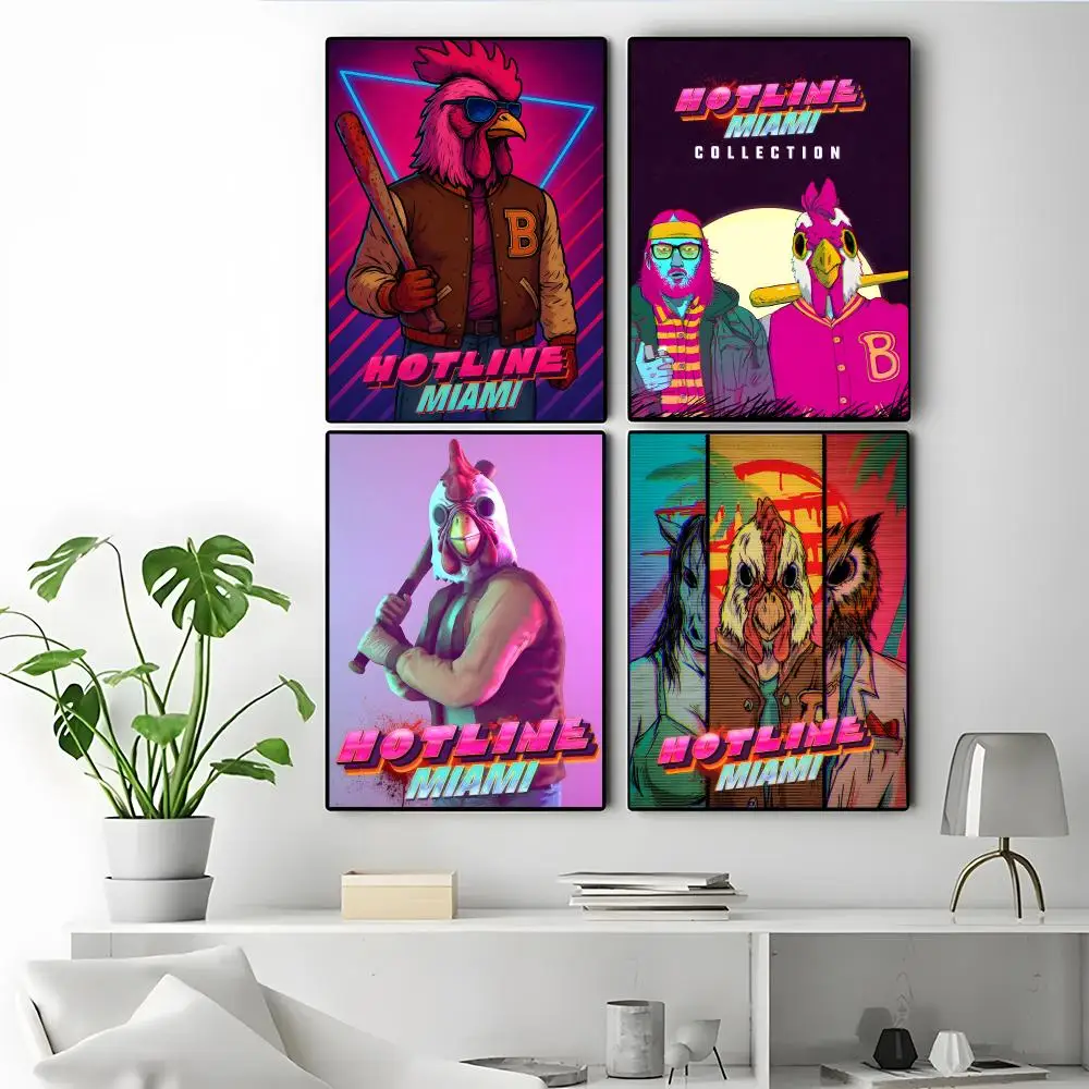 Game Hotline Miami Poster Modern Elegant Wall Stickers, Home Decor Poster, Wall Art for Living Room & Dorm
