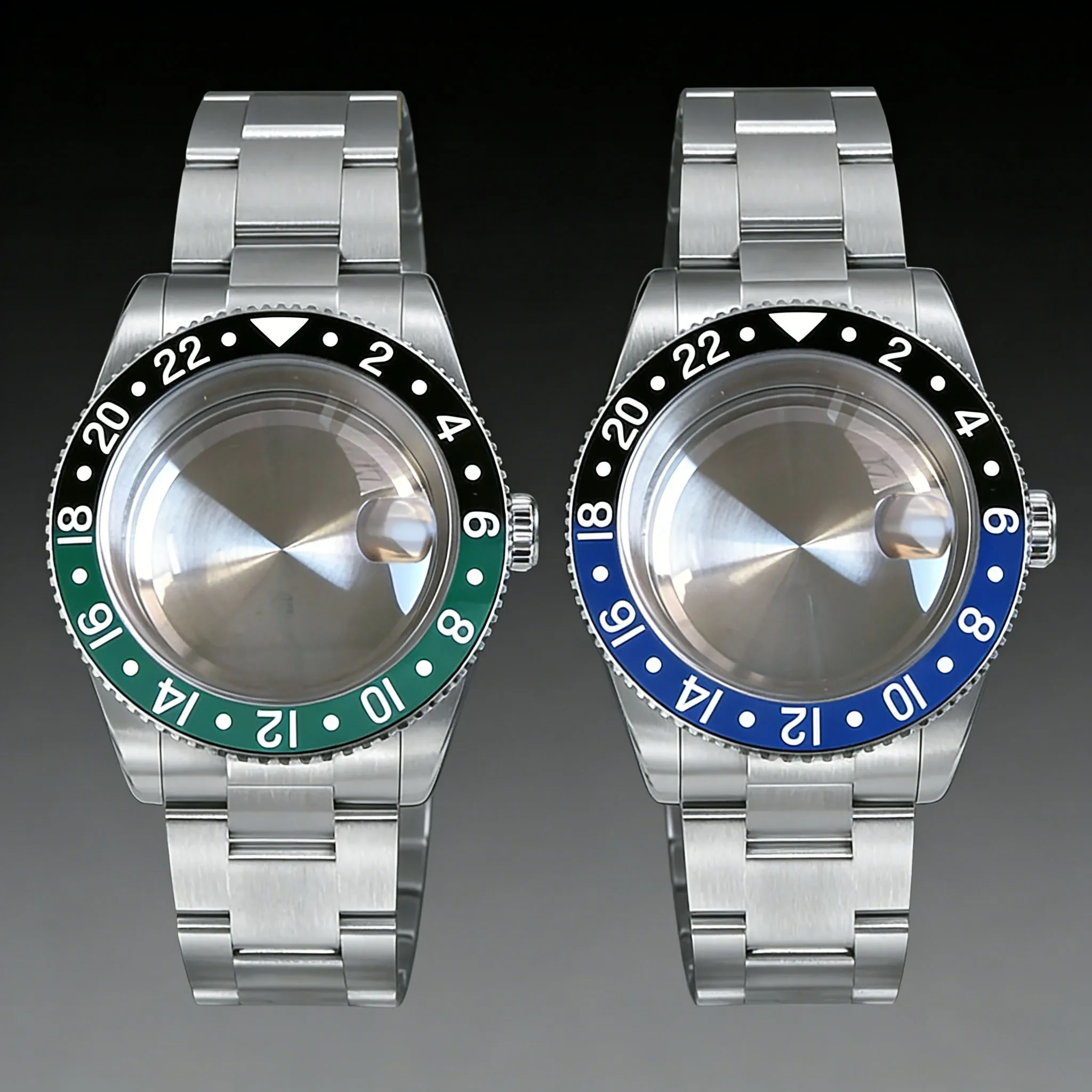 

Корпус для часов из нержавеющей стали 38 мм, водонепроницаемость 20 АТМ, сапфировое стекло, 24-часовой GMT-безель для механизмов NH35, NH36, ETA2824, PT5000, запчасти для часов