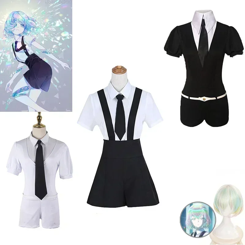 Anime Land of The Lustrous Diamond Houseki No Bort Kuni Jade Yellow Cosplay Costume Playsuit Outfits Uniforms Suits Wig Cosplay