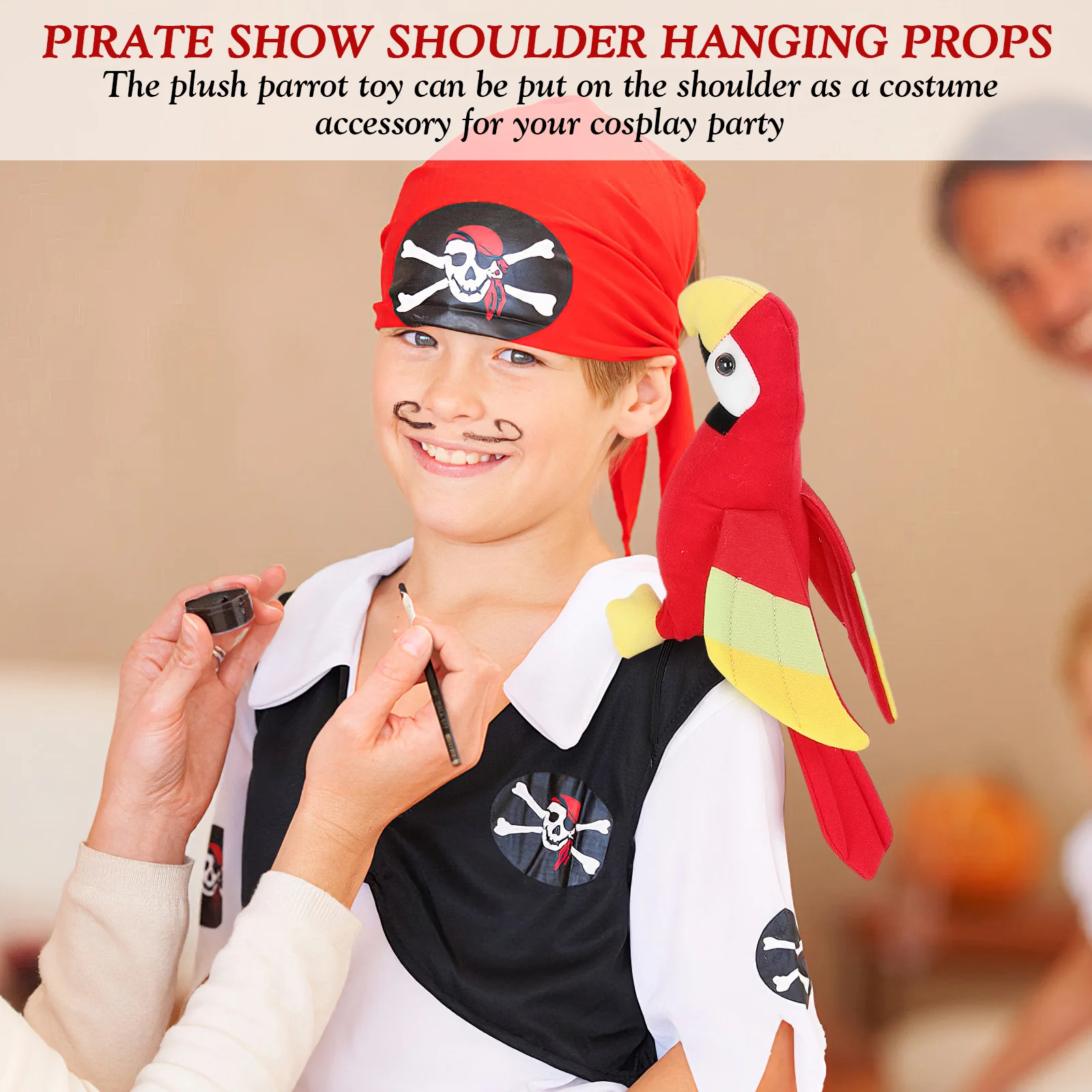 1 set accessorio per costume da pappagallo con spalla pirata simulazione ornamento di pappagallo per bambini vestire cosplay accessorio per costume da pirata per bambini