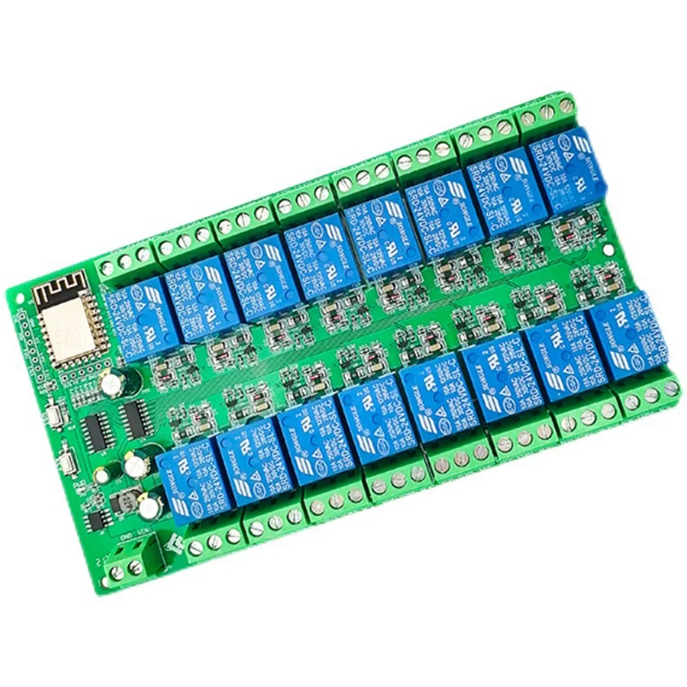 N16R ESP8266 WIFI 16 Channel Relay Module ESP-12F Development Board Power, 16 Way Relay Module Supply Mode 12V
