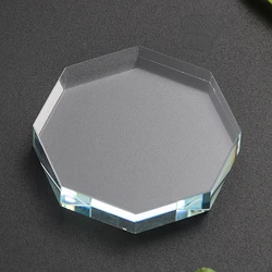 Octagon Crystal Prism Base Nail Art Display Showing Palette Pad Glass Craft Paperweight Home Decorative Figurines Miniatures