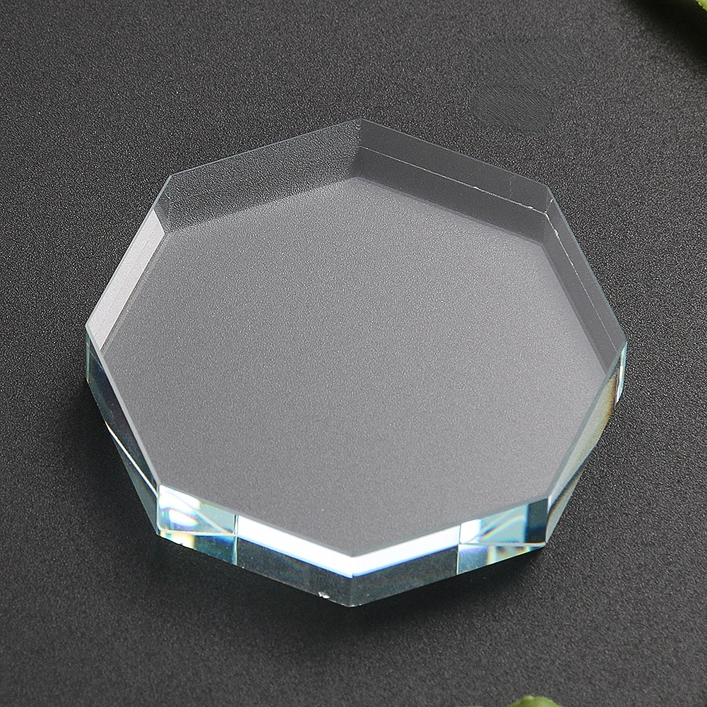Octagon kryształowy pryzmat baza paznokci wyświetlacz artystyczny pokazując paletę Pad szklane wyroby przycisk do papieru dekoracyjne figurki miniatury
