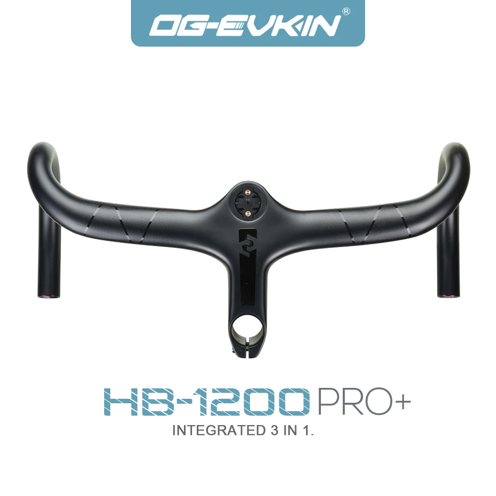 OG-EVKIN HB1200 Integrated Carbon Handlebars Road Bicycle for 28.6mm Bike Racing with Computer Holder Bicycle Accessories