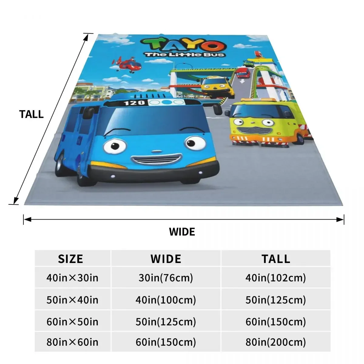 Tayo The Little Bus Super Soft Blanket Comedy Movie Cartoon Picnic Throw Blanket Autumn Funny Flannel Bedspread Sofa Bed Cover