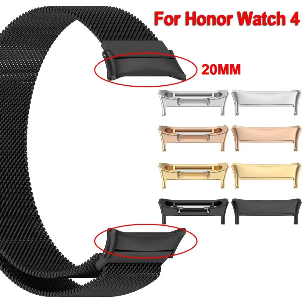 2Pcs New Metal Strap Adapter Watchband Wristband Watchband Connector 20MM Smart Watch Wristband Adapter for Honor Watch 4