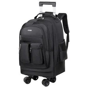 Multifunctional Business Travel Backpack with Swivel Wheels, Large Capacity Waterproof Durable Laptop Backpack for Short Trip