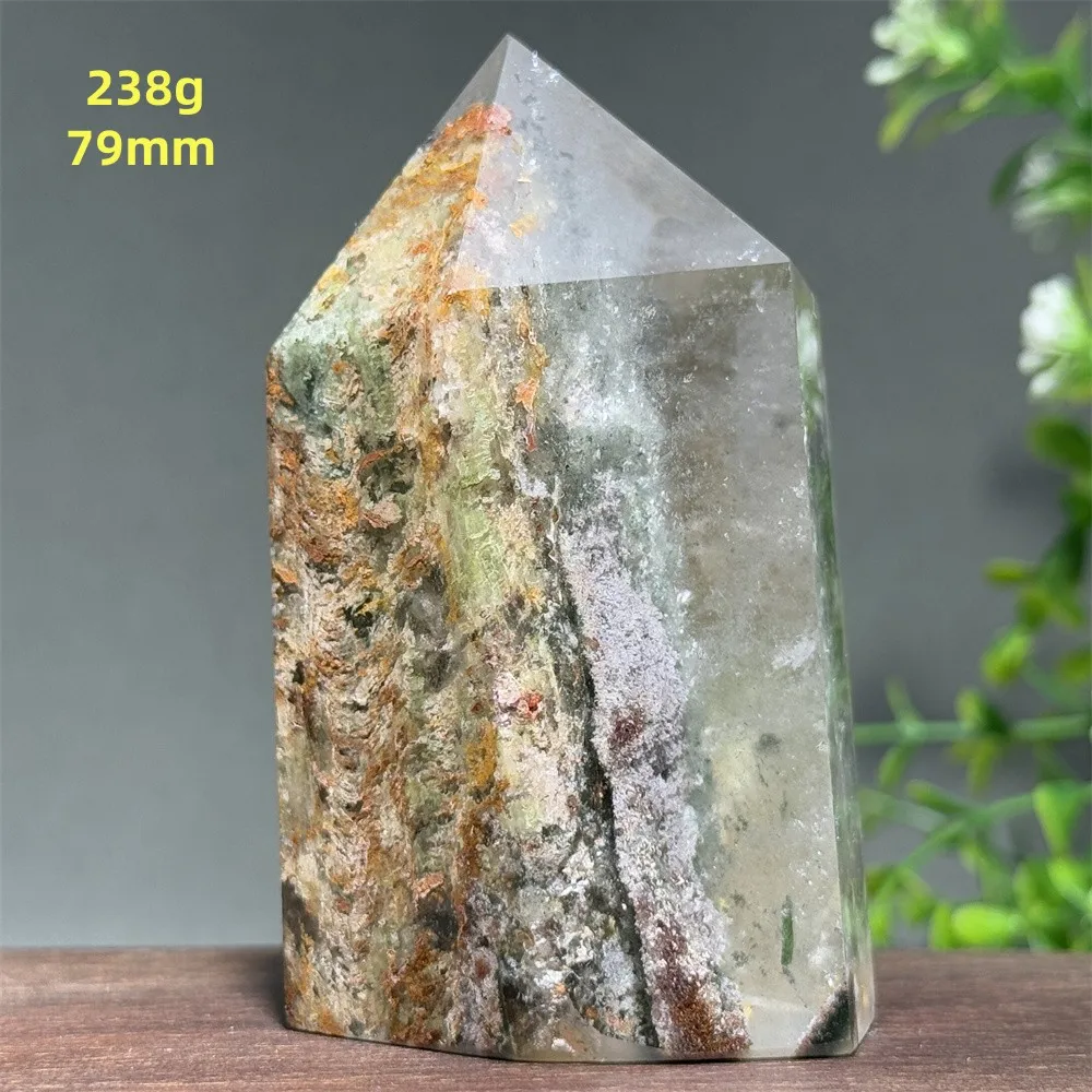 Natural Gemstone White Crystal Ghost Obelisk Mineral Quartz Energy Witchcraft Healing Spirit Reiki Home Office Decoration Gift