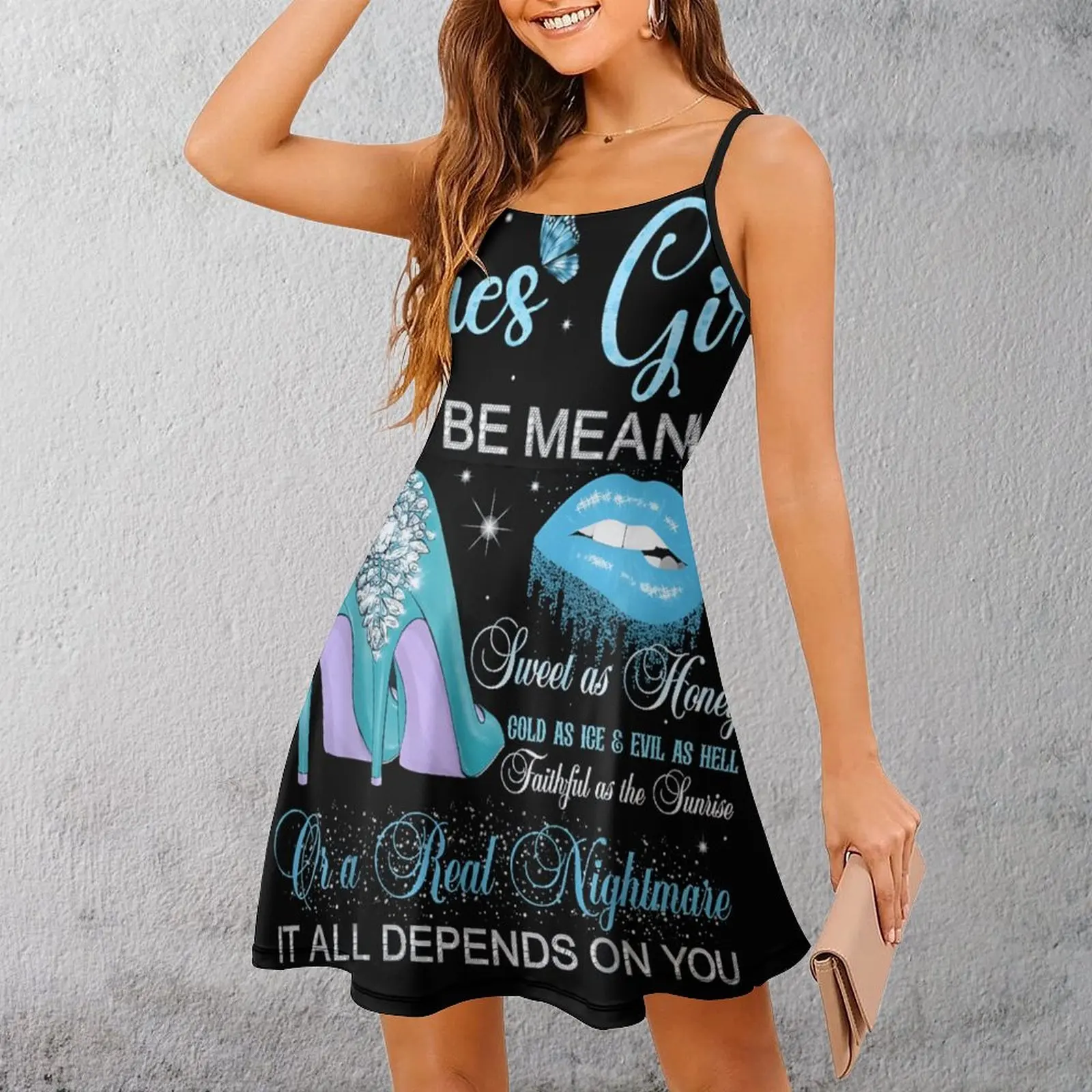 

Сексуальное женское платье на каблуке Aries Girl, классическое женское платье на бретельках, женская одежда, забавные винтажные клубные платья