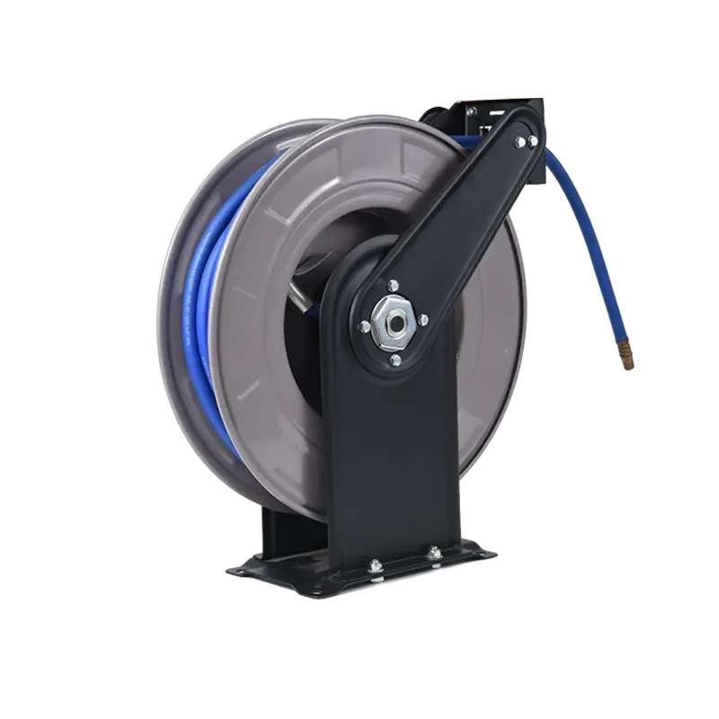 

JUNJIE 50 Feet 3/8 Inch Specialized Hose Roll Pneumatic Air Tool Belt with Vacuum Hose Wall Reel 300PSI 800078