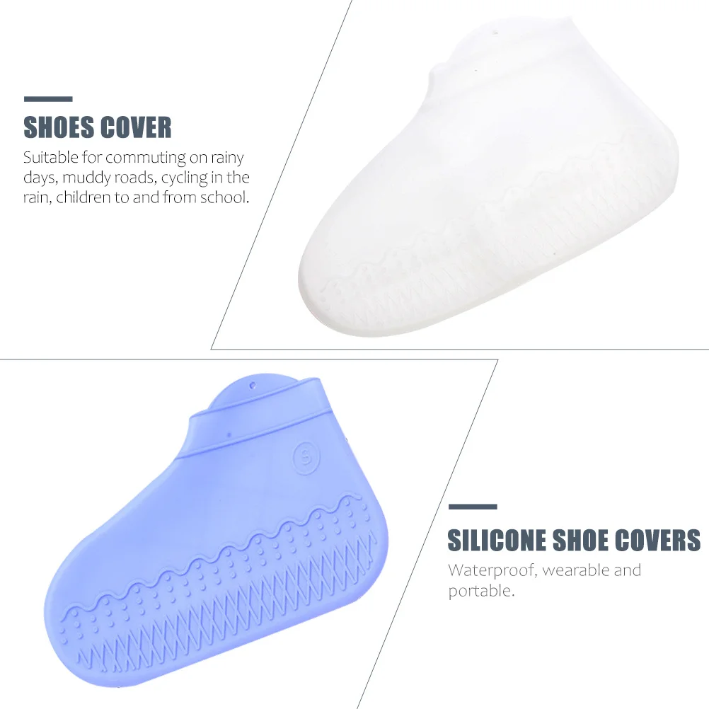 

3Pairs Short Boot Covers Silicone Waterproof Shoe Protectors Anti-Slip Sole for Wet Weather Reusable Lightweight Easy Carry