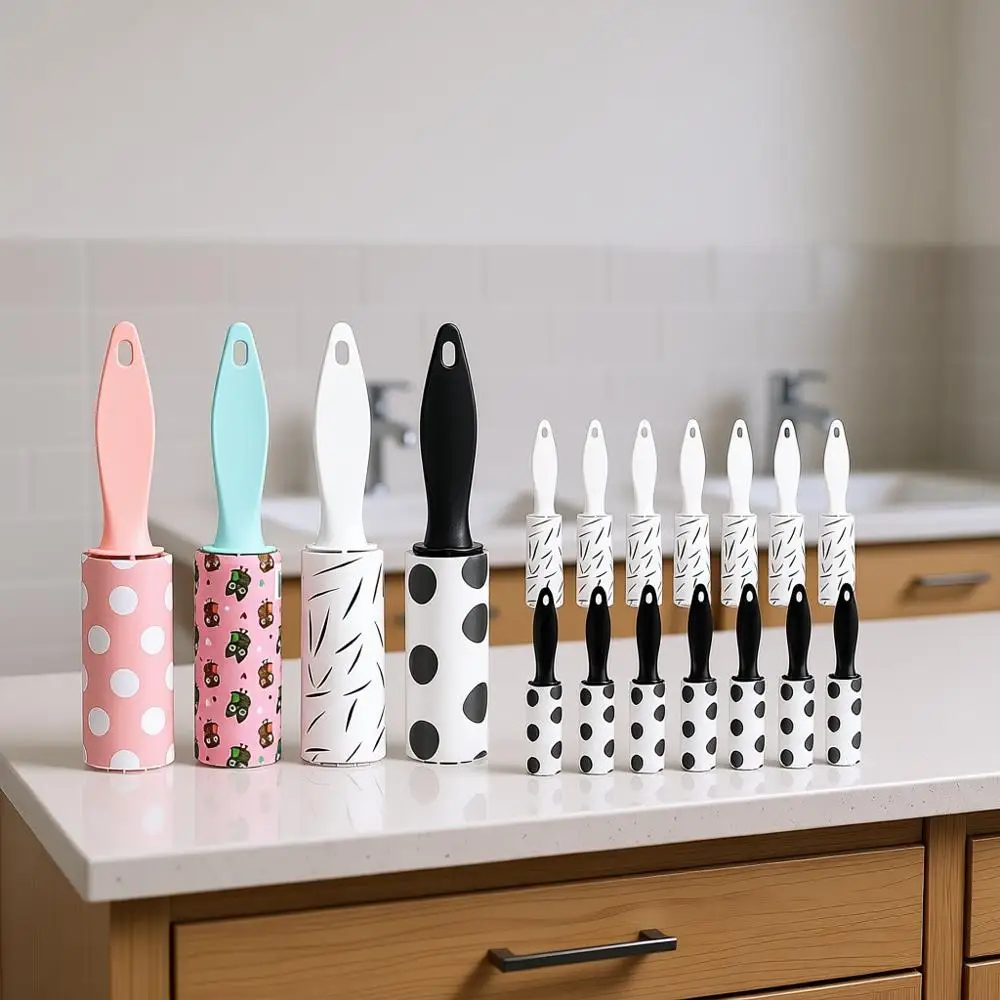 

Набор из 60 мини-роликов для удаления ворса и шерсти животных с одежды, дорожный размер, липкий инструмент для очистки