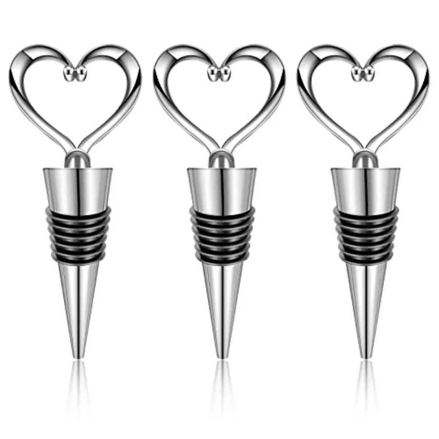 

3PCS Wine Stopper Reusable Wine Stoppers Heart Shape Wine Beverage Bottle Stopper Bottle Cover Wine Outlet Cap for Wine Champag