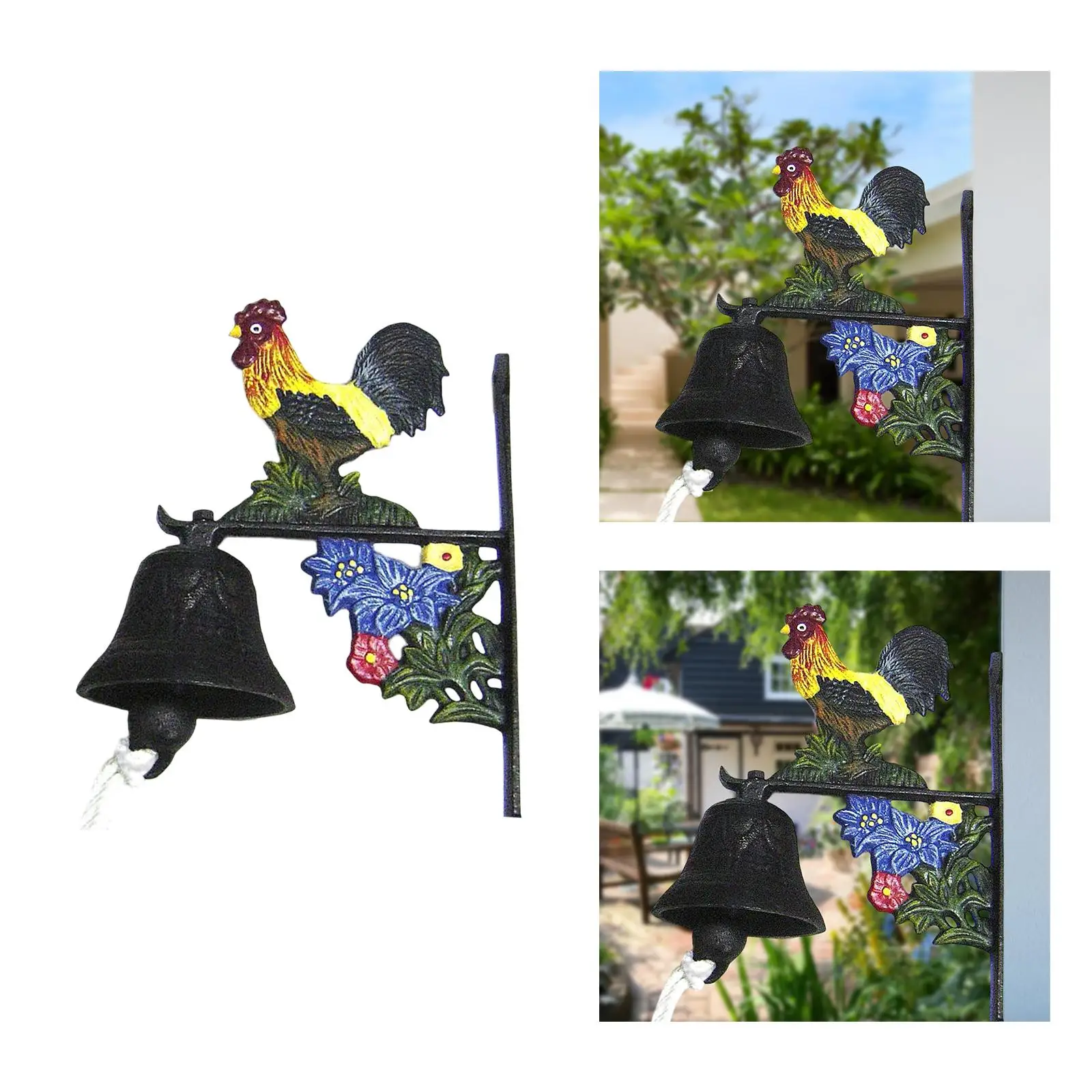Retro Doorbell Rooster Door Bell Wall Mounted Doorbell for Porch Farmhouse Indoor Front Door Garden