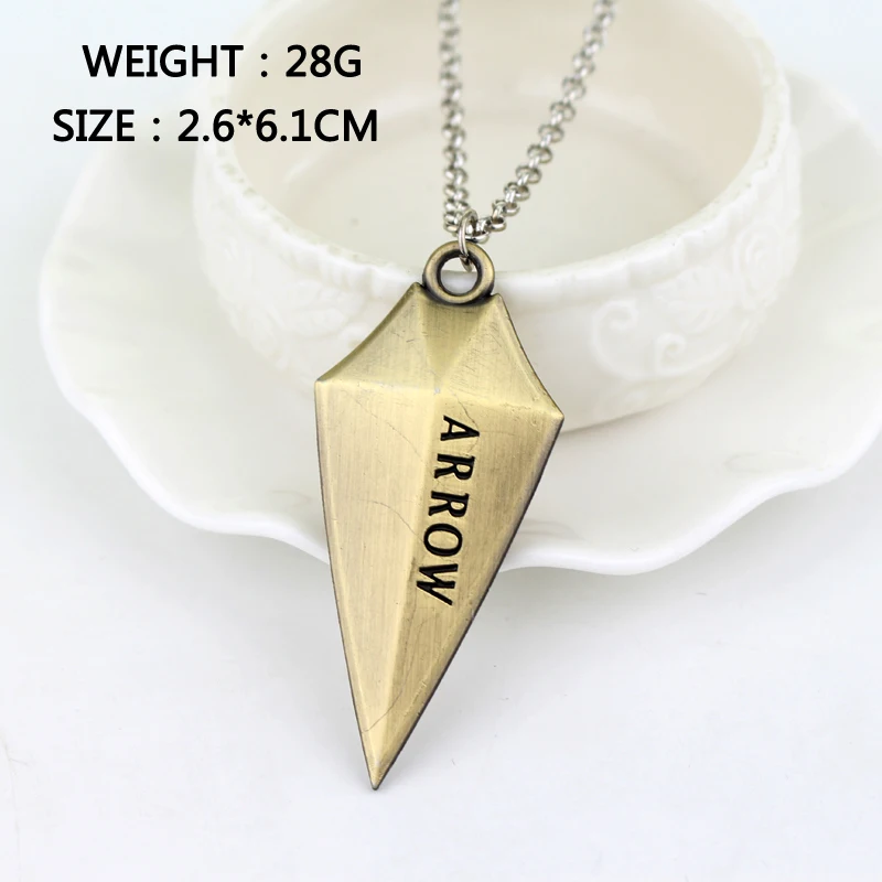 Fashion Arrow Logo Oliver Queen Hero TV Pendant Necklace Suspension Arrow Choker Necklace Collier Jewelry Gift