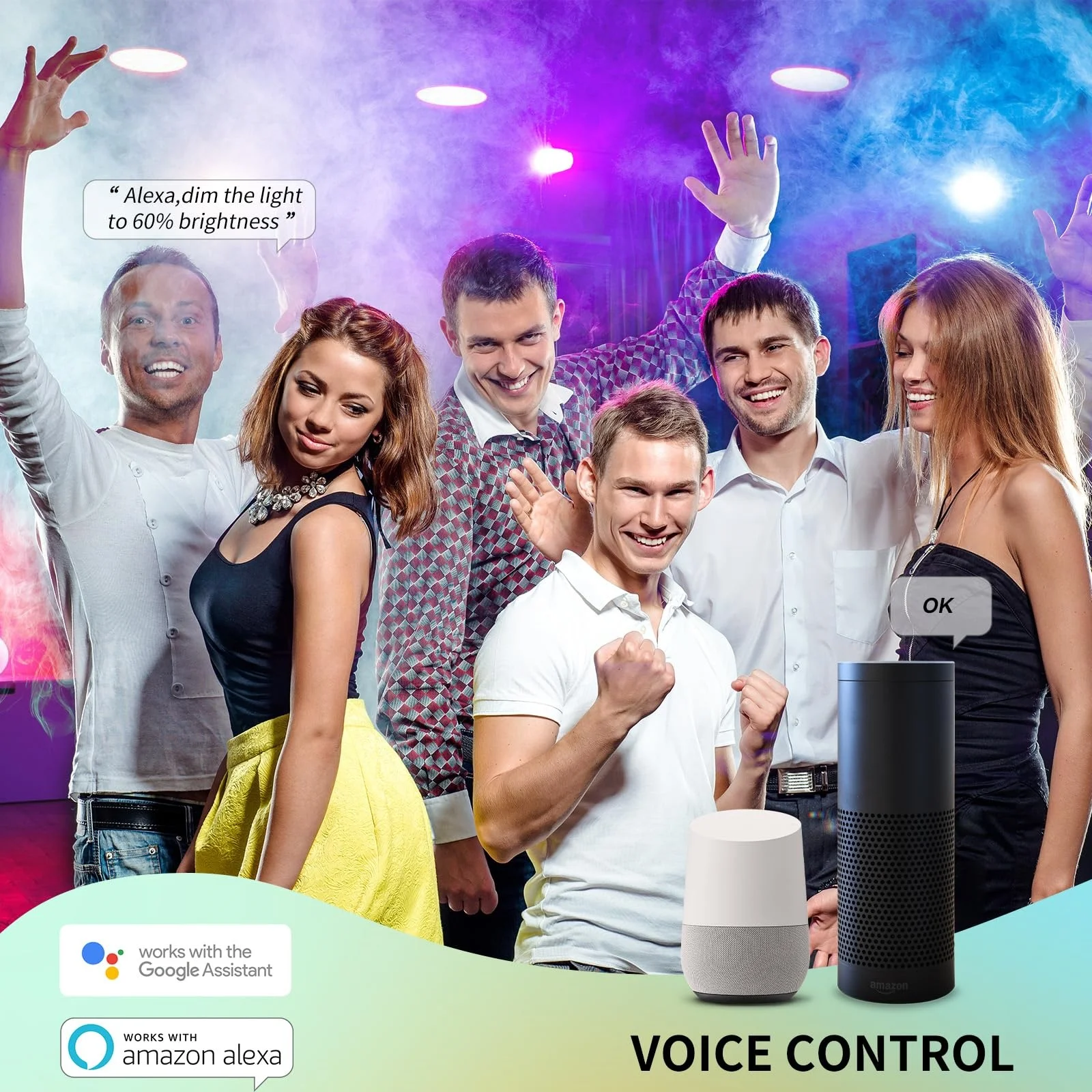 Tuya Wi-Fi Smart LED Downlight Круглый точечный светильник с затемнением 9 Вт 120 В RGB Изменение цвета Теплый холодный свет Alexa Google Home Vocie