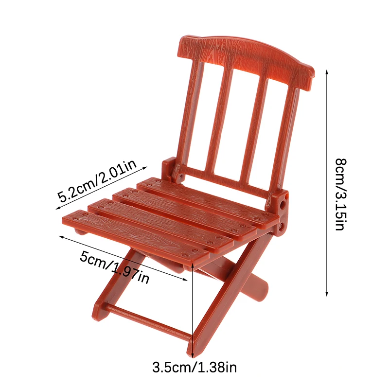 1/12 Scale Dollhouse Simulation of a Foldable Beach Chair, Miniature Furniture for Room Decor.