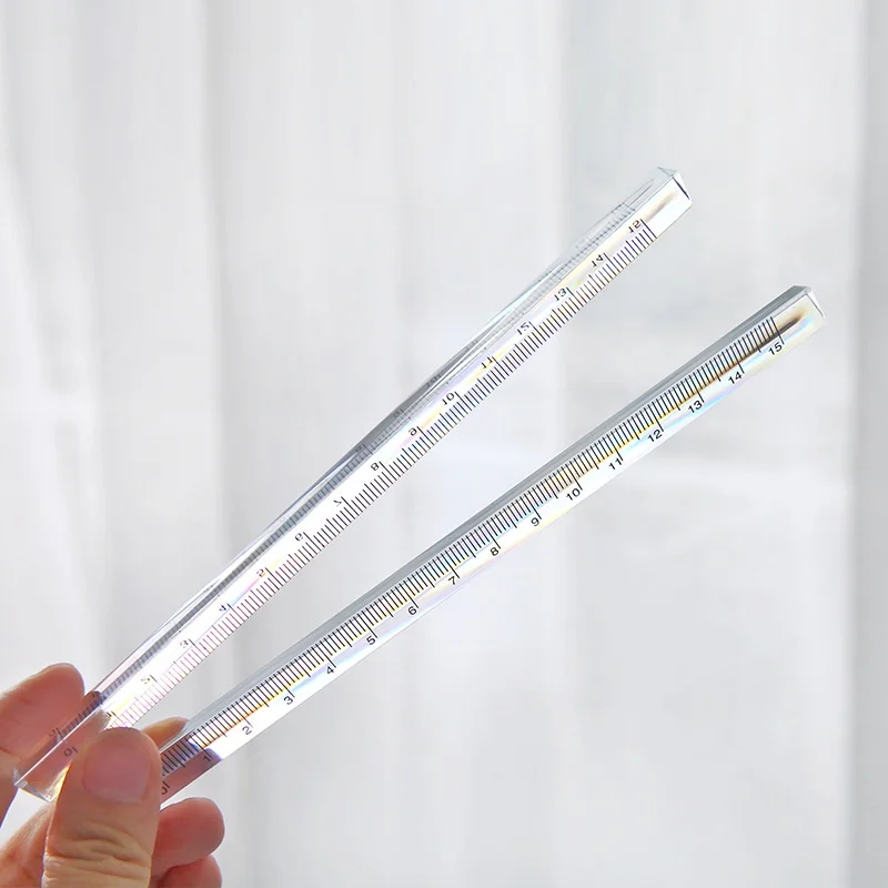 Transparent Triangle Ruler 15 Cm Kawaii Accessories Stationery School Supplies Student Rulers