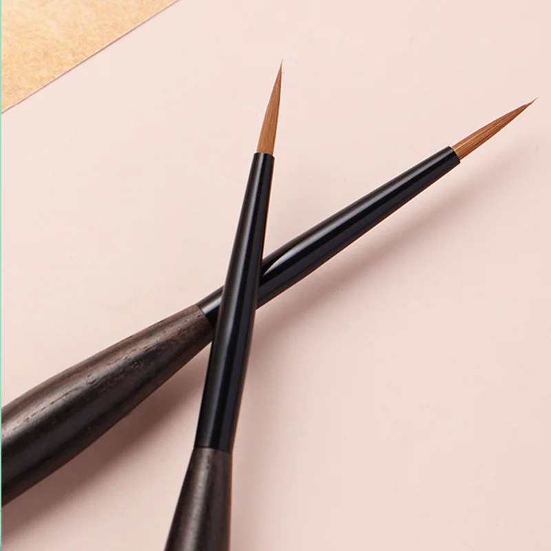 Pincel delineador de uñas Kolinsky con mango de sándalo, 1/2 piezas, bolígrafo para pintar uñas, pinceles de gel UV acrílico, herramienta de manicura de cristal, pincel para uñas