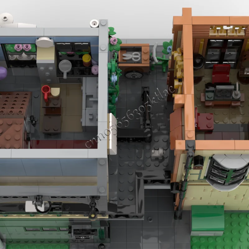 3101 pçs moc cidade criativa vista de rua modular clínica modelo arquitetura bloco de construção criança montagem tijolos brinquedos de halloween presentes