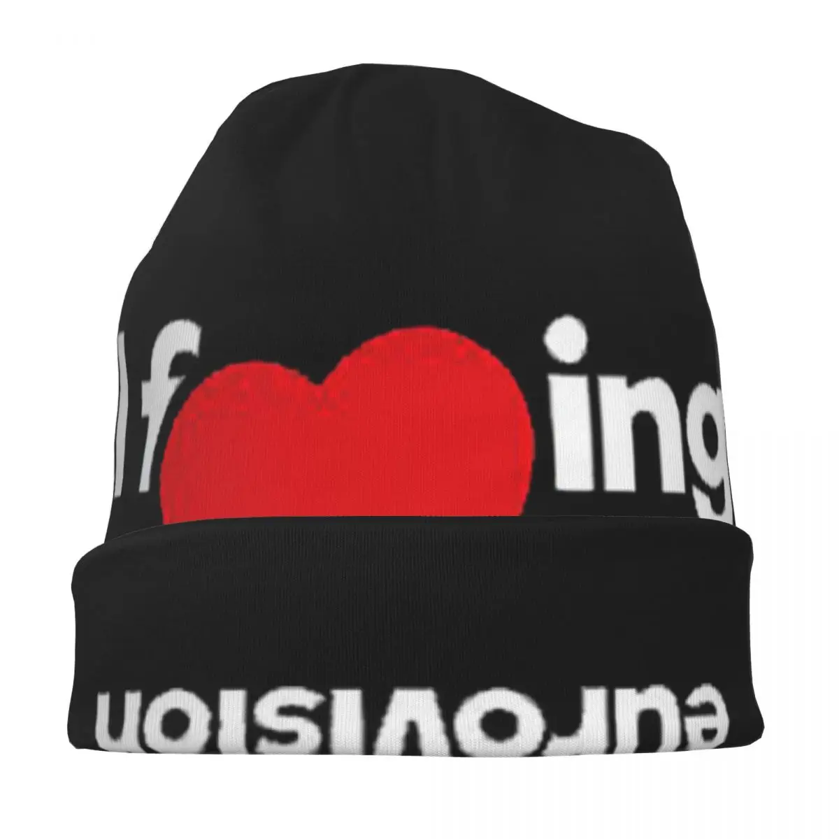 أنا أحب يوروفيجن - قبعات Skullies Beanies بنمط قوس قزح دافئة للخريف والشتاء في الهواء الطلق قبعة محبوكة قبعات بونيه للبالغين من الجنسين