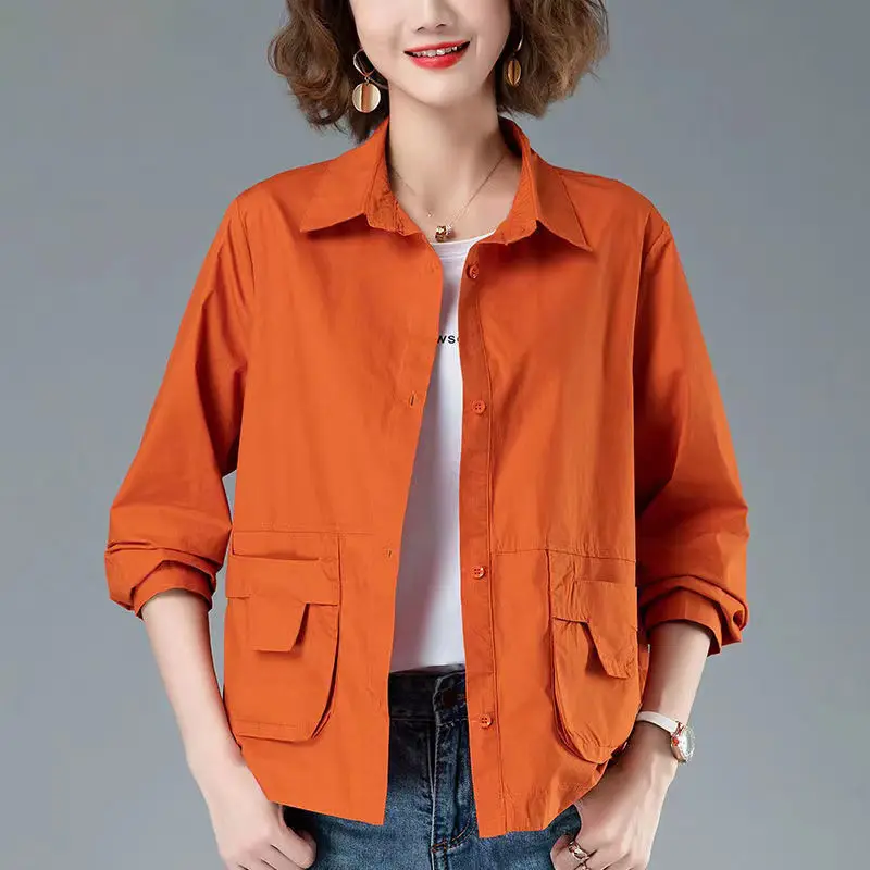 Thin Short Coat Women 2023 Spring And Summer Mother Fashion Casual Cardigan Small Shirt Windbreaker Female Jacket Outwear