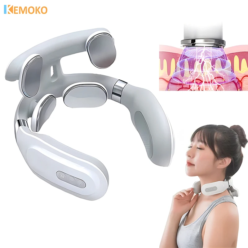 

Electric Neck Massage Machine 4 Head And Neck Protection Heating Machines Vibration Hot Compress Cervical Spine Machine Massage