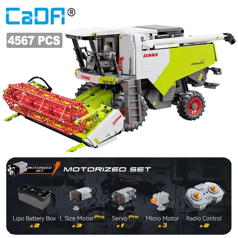 

Cada CLAAS RC Combine Harvester1:17 Building Block MOC Designer Eric Trax Dual Authorization Bricks Toy for Children Gifts