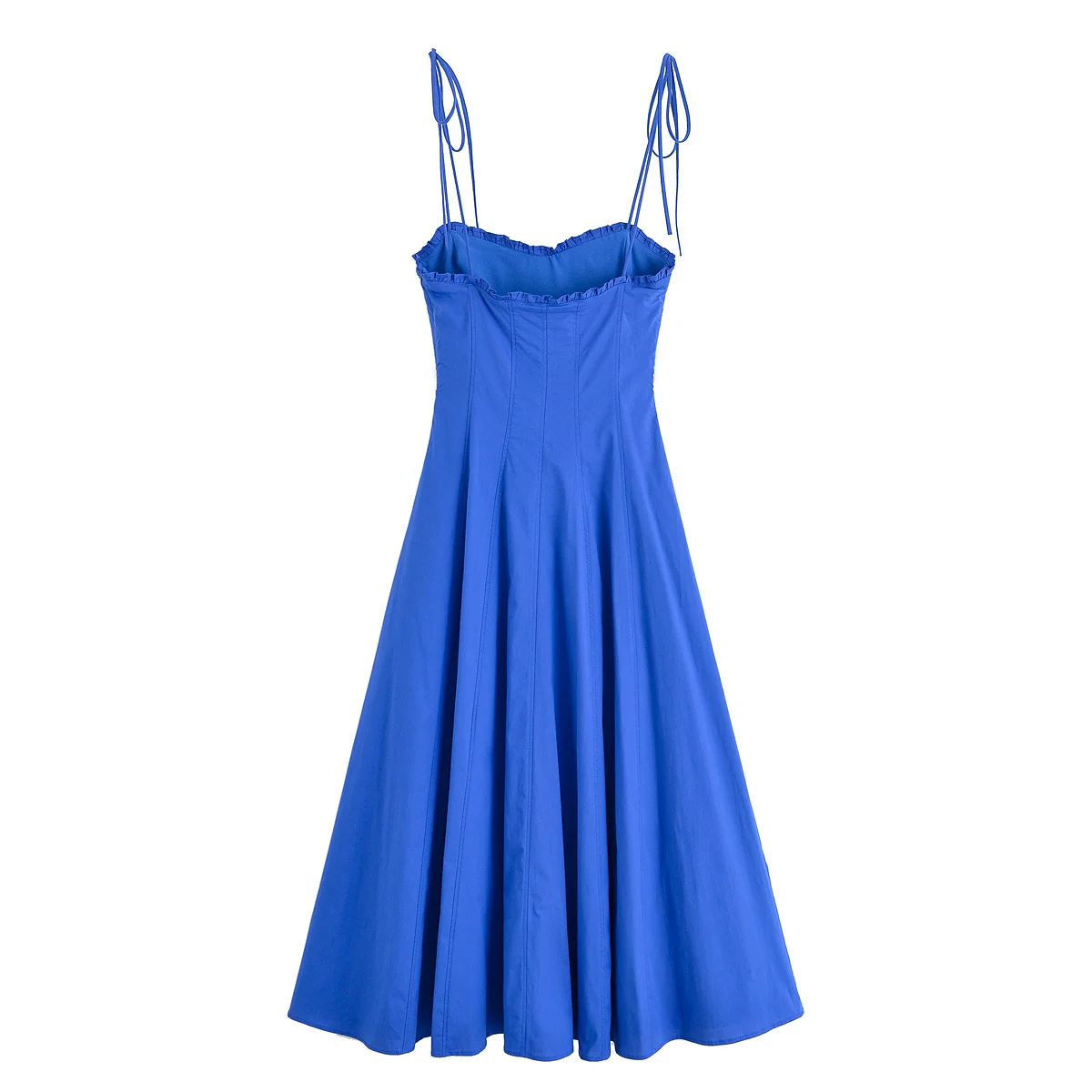 2025 verão recém chegados feminino casual francês em camadas decorativas com decote em v arco decorado popeline midi vestido