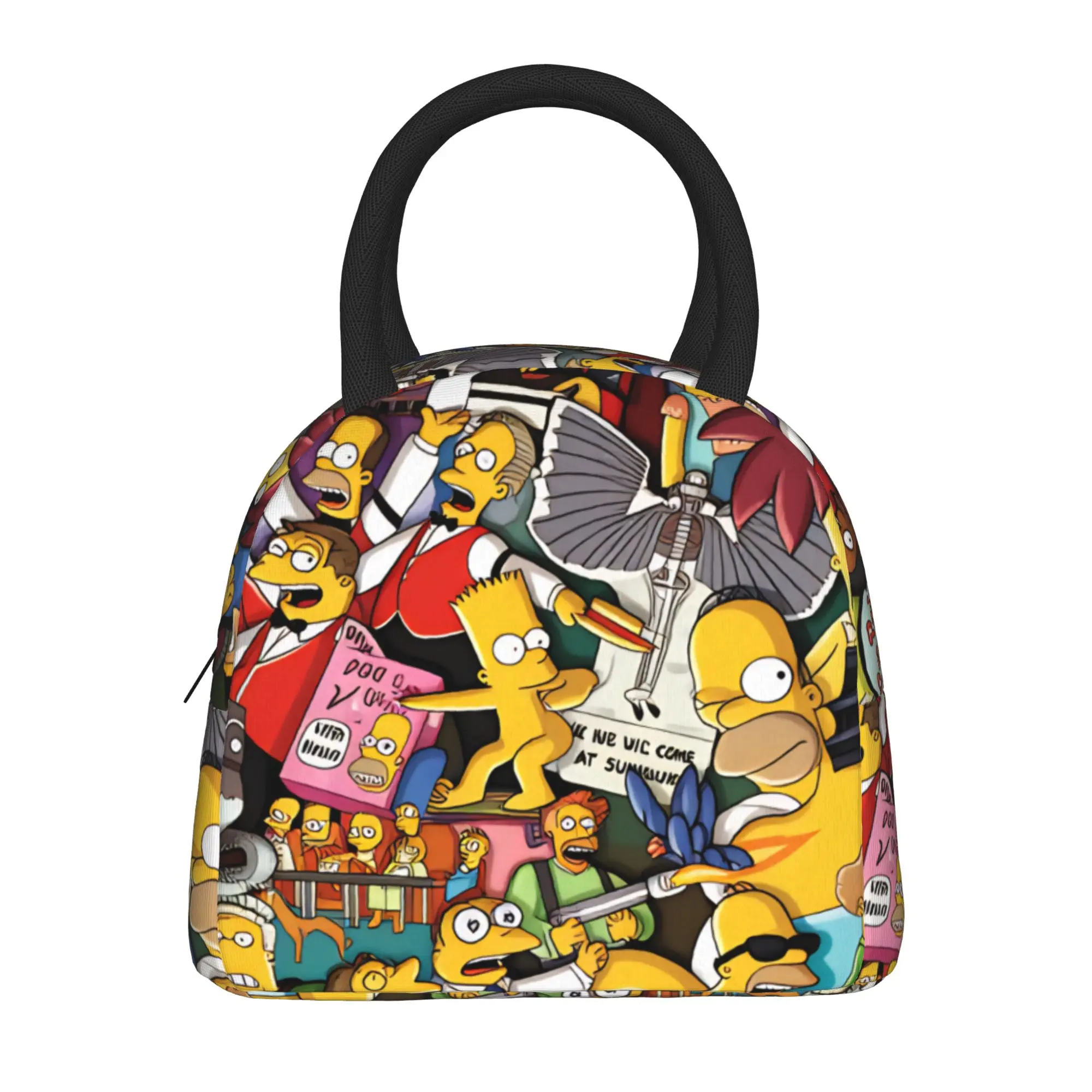 

Сумка для обеда с героями мультфильма S-Simpsons, дорожная сумка для обеда для девочек, повседневная термосумка, сумка-тоут, сумка-холодильник из оксфордской ткани