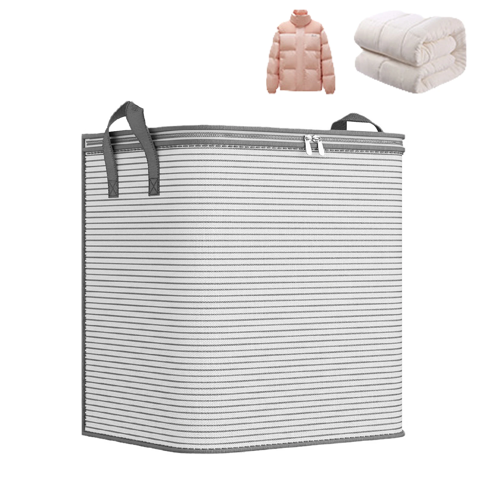

Large Blanket Clothes Storage Bag With Lids And Reinforced Handle Bags For Comforters Bed Sheets Pillow Xuan-us