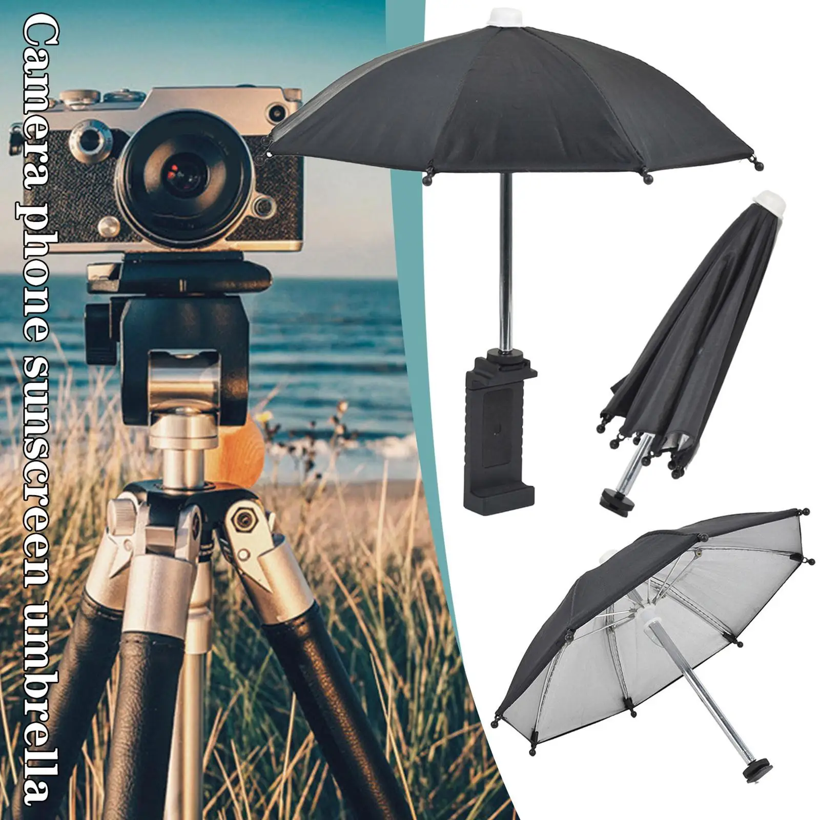 Dslr Camera Umbrella Hot Shoe Cover Mount Photography Accessories Sunshade Rainy Holder Camera Phone Umbrella For Nik H0d8