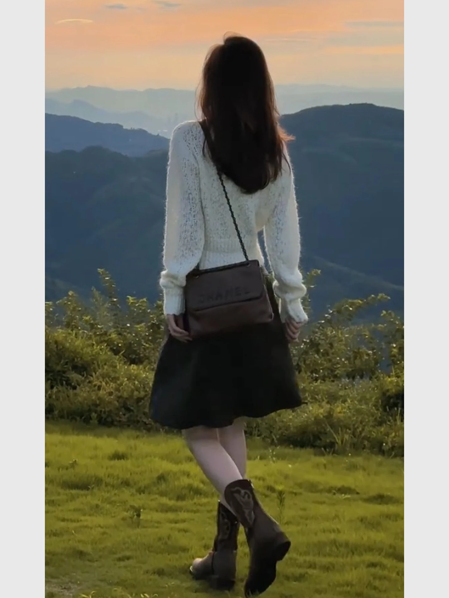 Winter Chic White Sweater And  Skirt Set Women's Faion Two-Piece Ensemble Korean Sle High-End Feelings Commute Sle