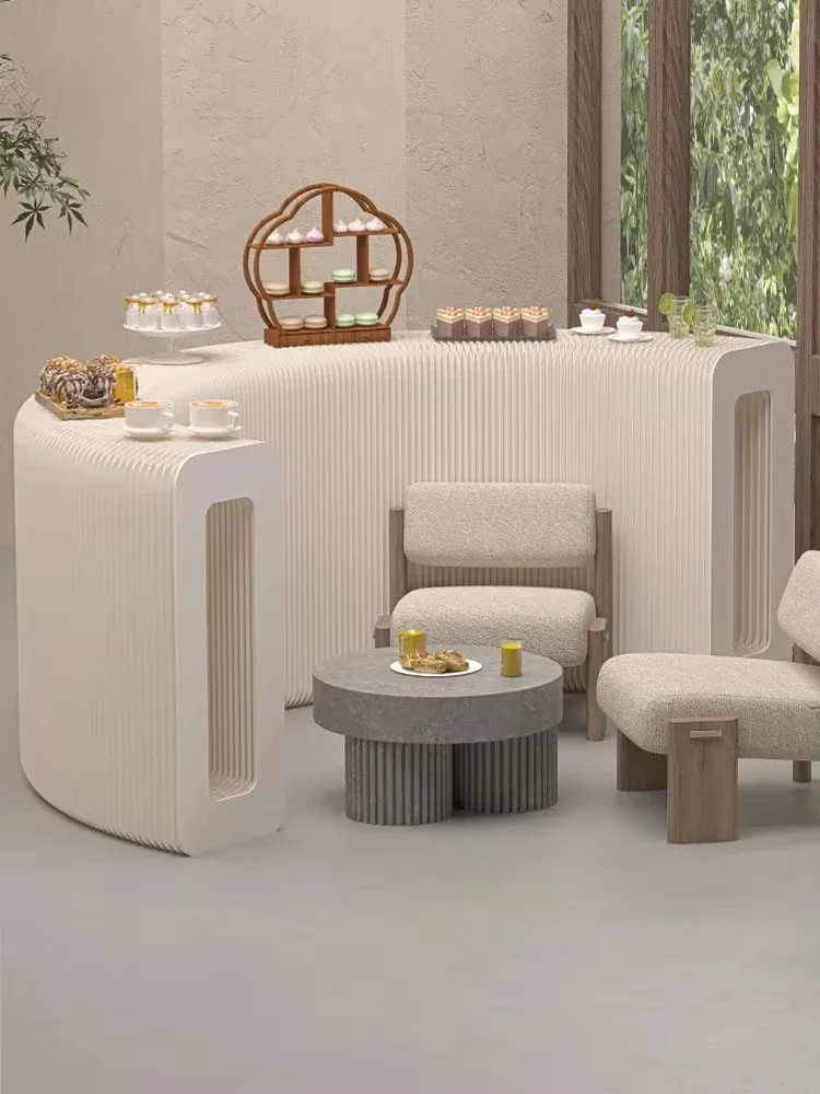 Kraft paper Folding display stand booth long hollow shelf telescopic folding table shopping mall floor rack Hollow strip booth