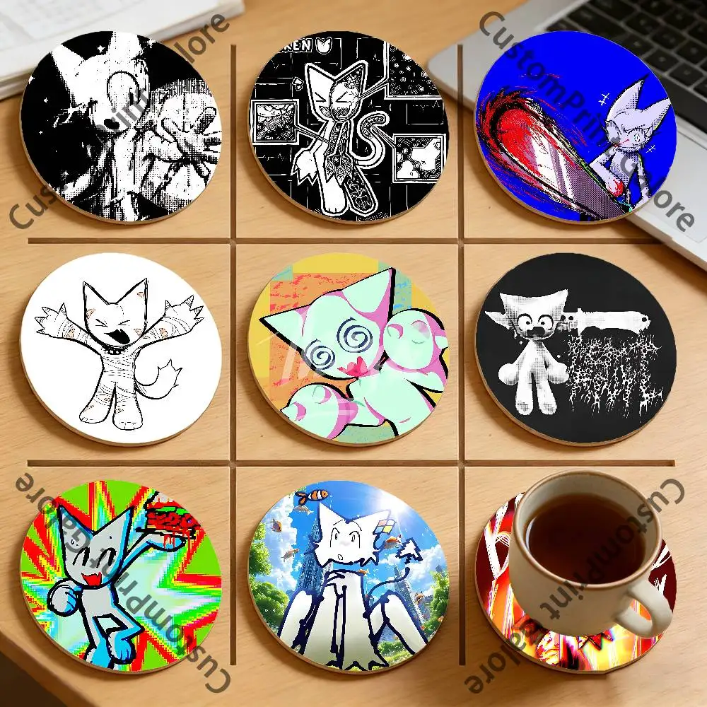 

F-FemtanylS Eco-Friendly Pine Coasters HD Print Design Non-Slip, Heat-Resistant Table Protection