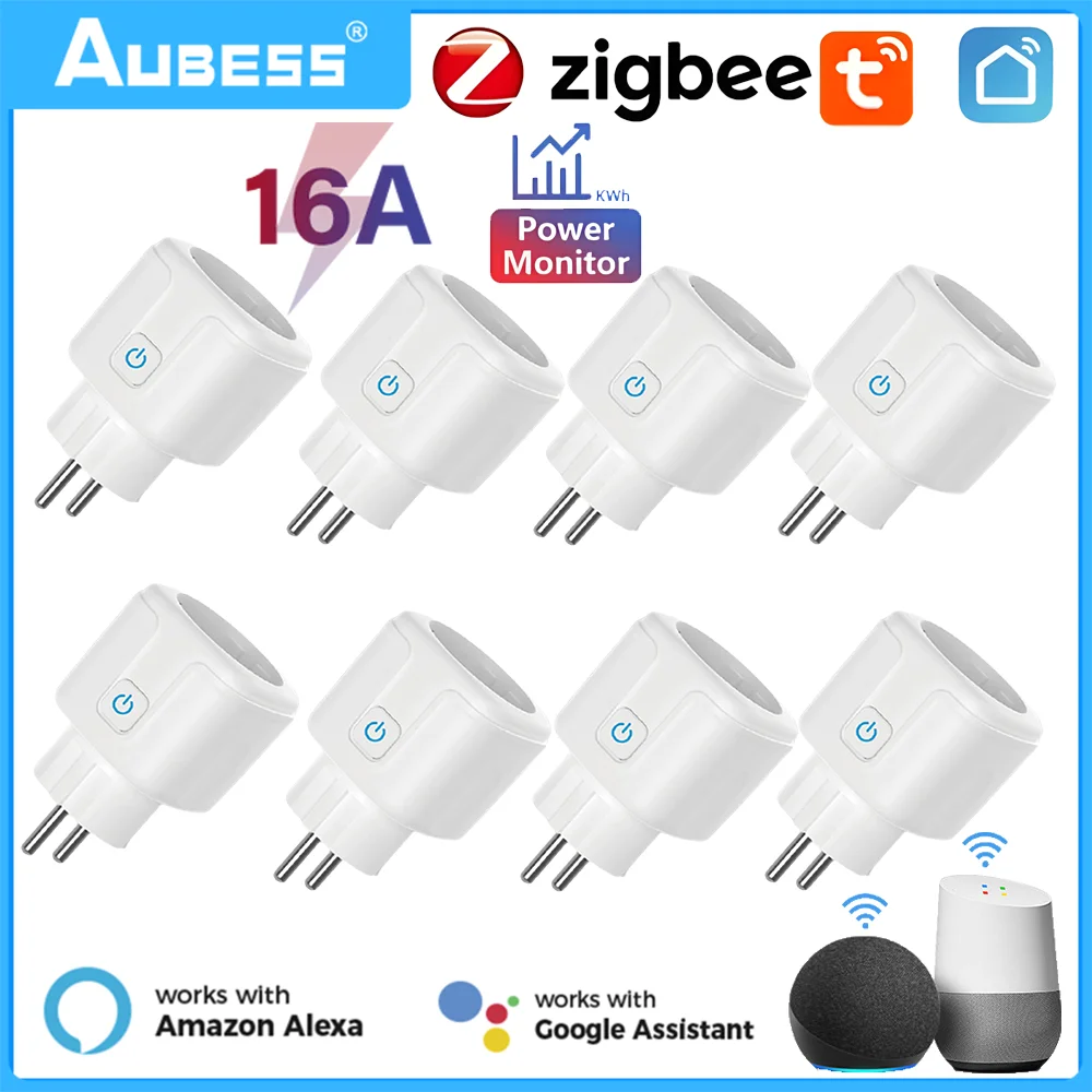 Zigbee Smart EU Plug For Tuya Smart Home Automation Timing Power Monitor Smart Socket Support Voice Control Google Home Alexa