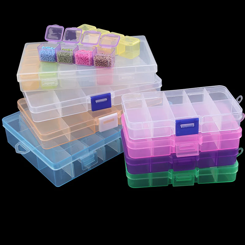 Plastic Storage Organizer Multicolor for Crystal Beads Earrings Rhinestones Jewelry Storage Adjustable Box Container Organizers