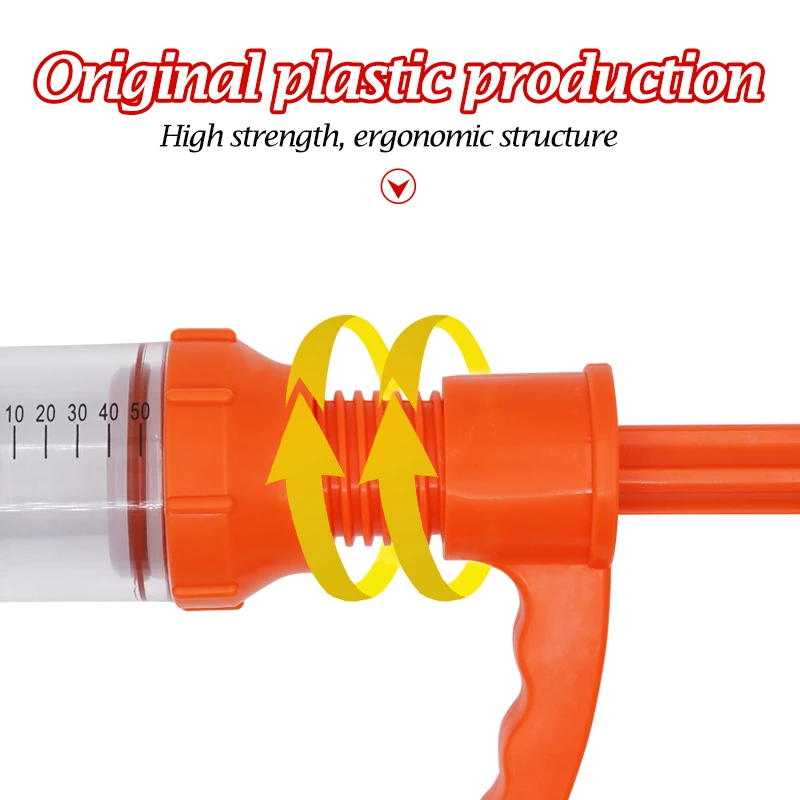 Pistola veterinária, Dispositivo de dosagem de seringa de alimentação contínua, gado, cavalo, ovelha, alimentador automático de gado, 50ml
