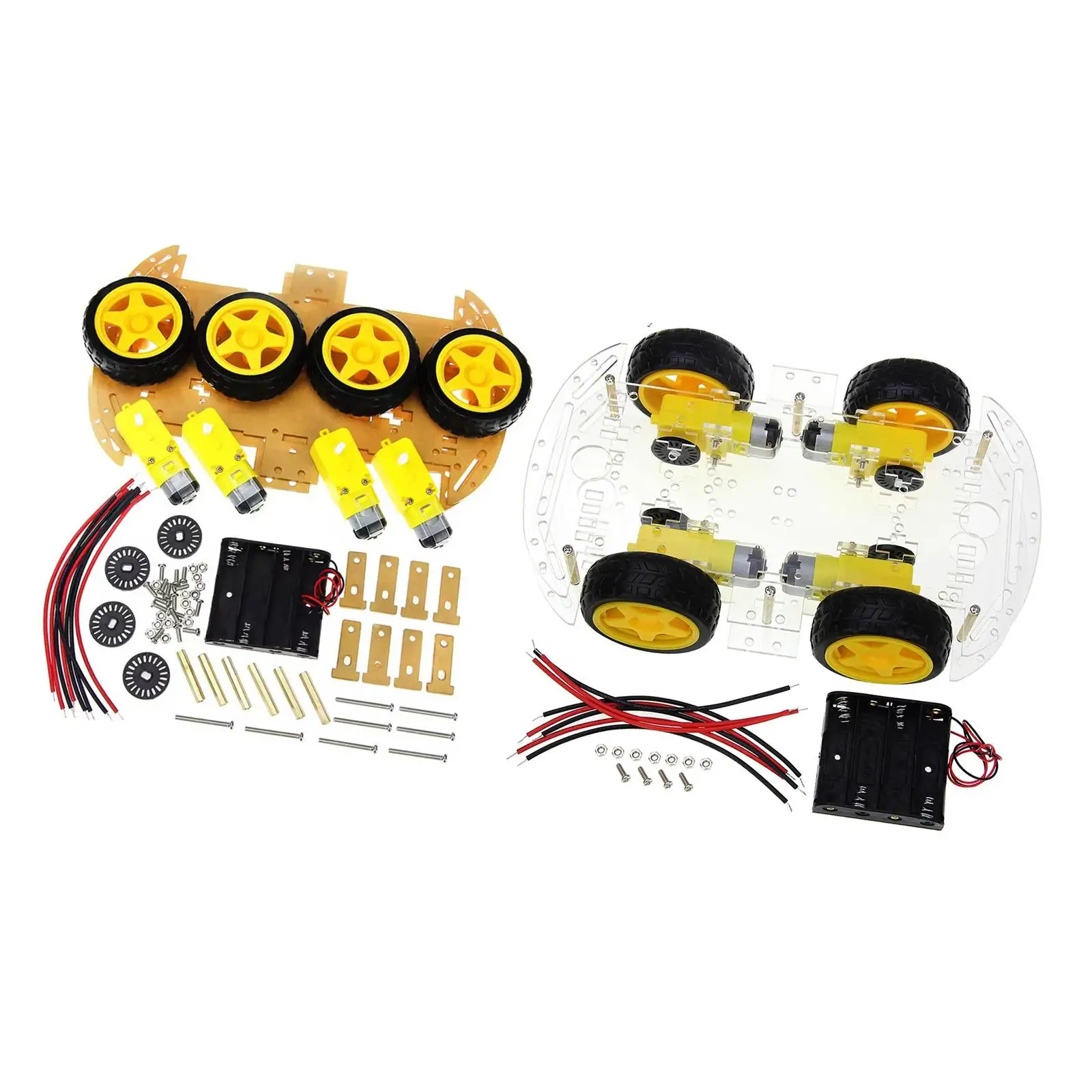 Smart Car Chassis Kits 4-wheel Car Kit Easy Installation Multiuse DIY Projects Acrylic 4WD 4-wheel Drive for Home Beginners